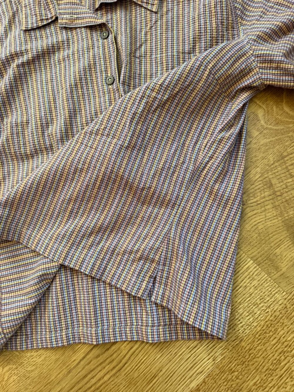 PATAGONIA Women's Boxy Short Sleeve Button Shirt | multicolor check | Medium - Picture 8 of 9